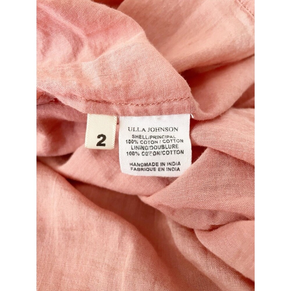 ULLA JOHNSON Savannah Dusty Rose Pink Eyelet Midi Dress Boho Style Size 2 - Picture 9 of 9